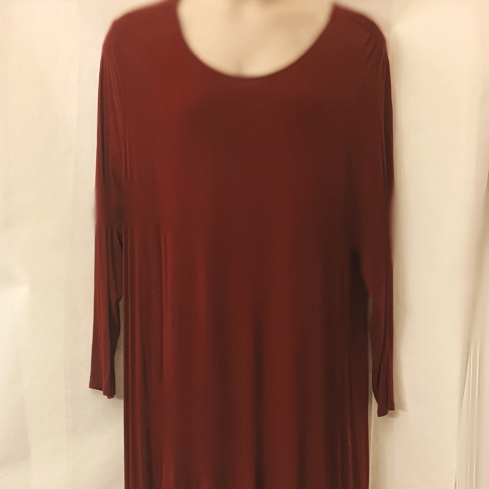 Old Navy Long Sleeve Burgundy Swing Dress Sz 4X